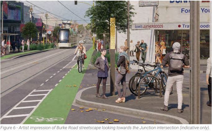 Proposed Burke Rd streetscape, Camberwell Junction